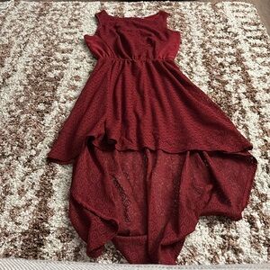 Burgundy Hi-Low Dress